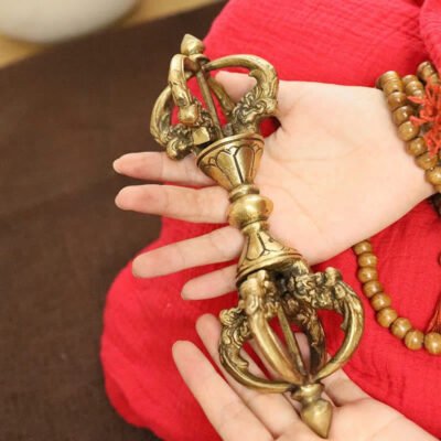 Buddha Stones Handmade Nepal Vajra Dorje Spiritual Power Copper Metal Home Decoration